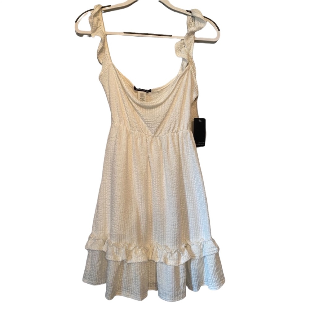 Caution to the Wind White Sleeveless Dress